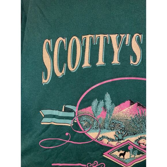 Vintage Scottys Castle Shirt Death Valley Green Desert Mountain Tee VTG 90s L - Picture 4 of 11
